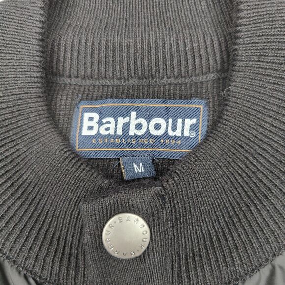 Barbour Mens Medium Black Quilted Vest Button Jacket (Read Desc) - Picture 4 of 7
